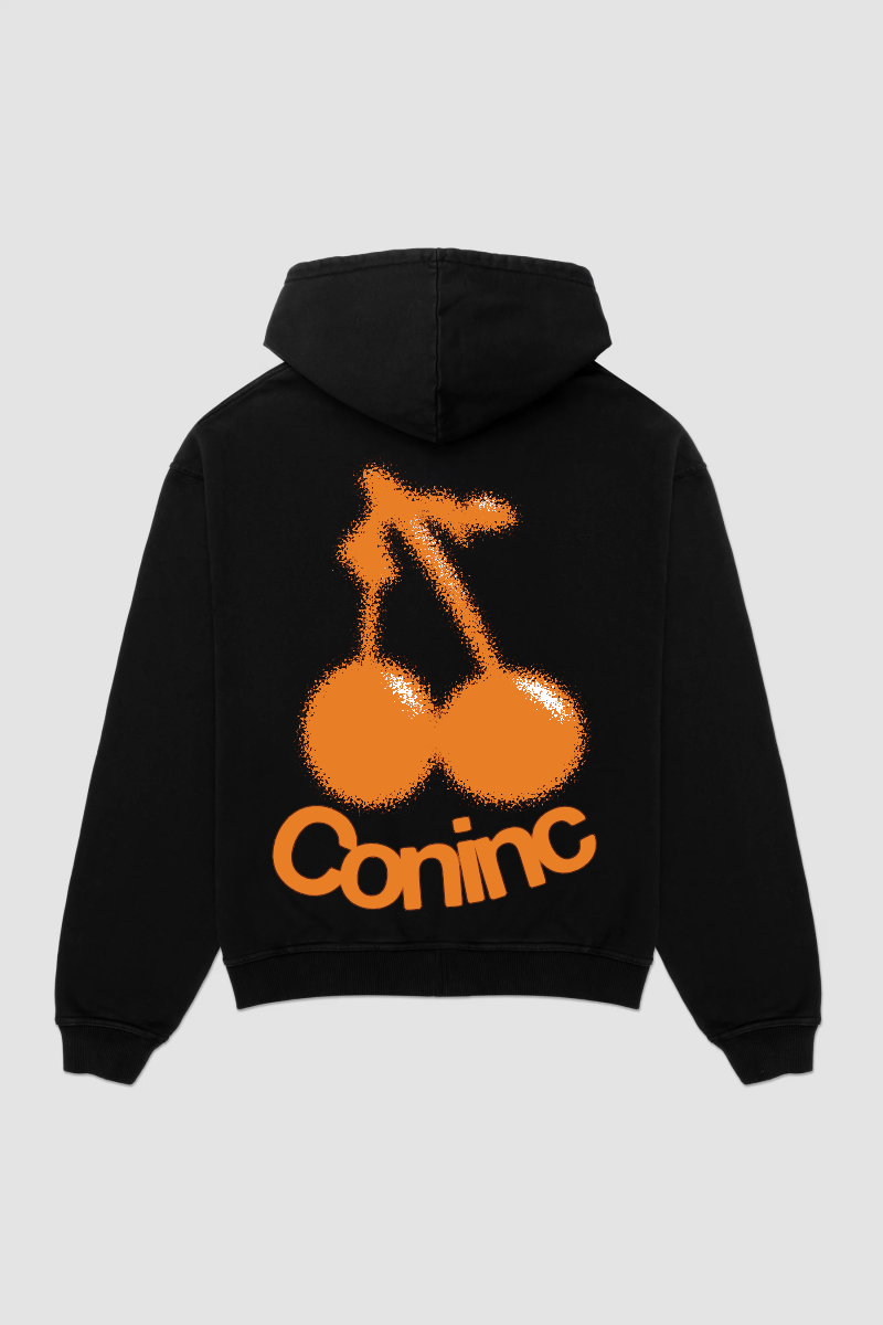 Cherry Zip-hoodie Black